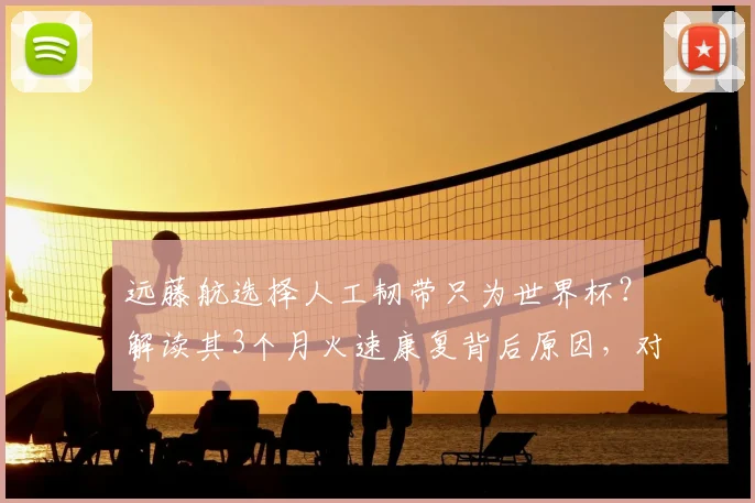 远藤航选择人工韧带只为世界杯?解读其3个月火速康复背后原因,对2026征程影响几何?